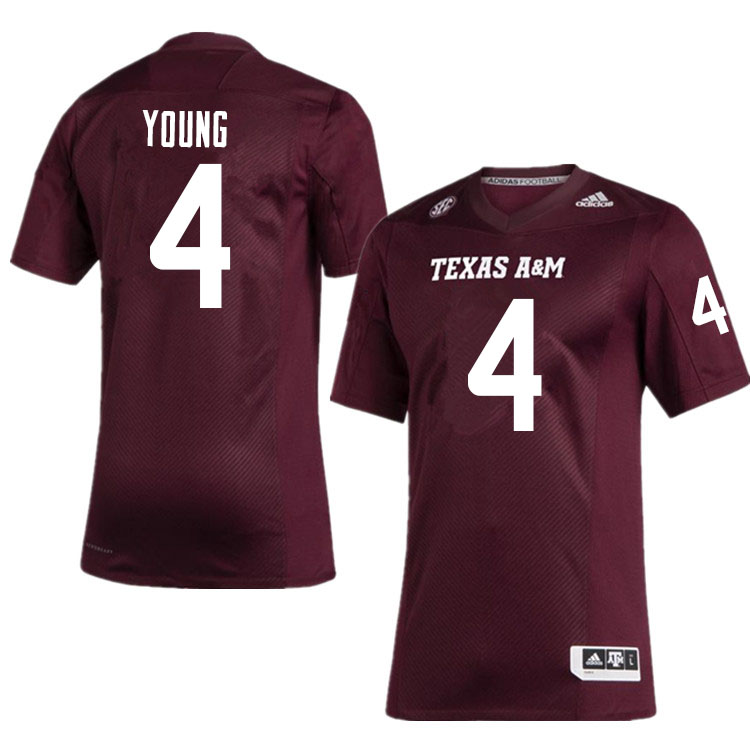 Men #4 Erick Young Texas A&M Aggies College Football Jerseys Sale-Maroon - Click Image to Close